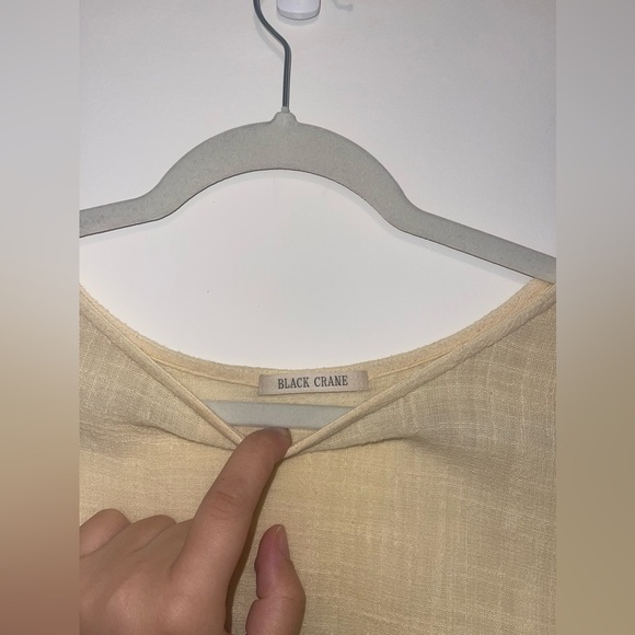 Black Crane Cotton Gauze Oversized lagenlook dress OS S minimalist long sleeve - Picture 6 of 8